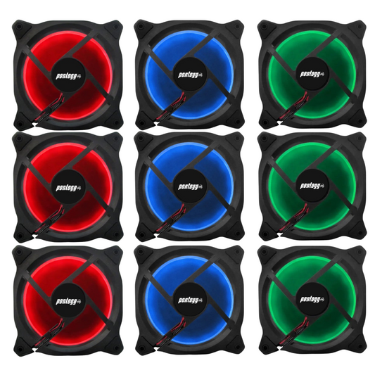 Kit 3 Cooler Fan Reinforced Leds Para Gabinete 120mm x 120mm