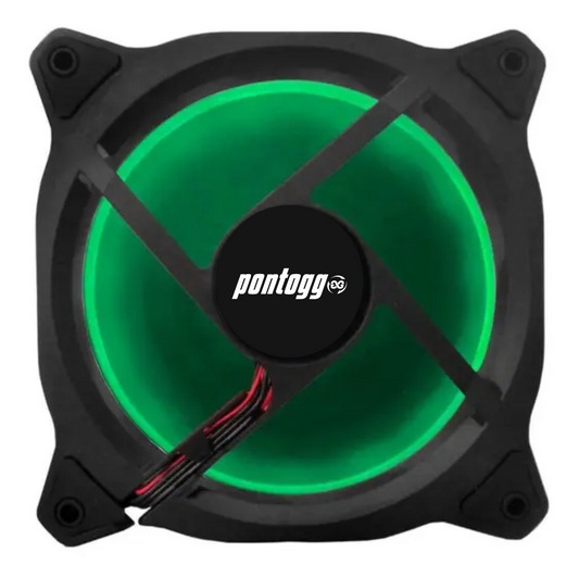 Cooler Fan Reinforced Verde 5 Leds Para Gabinete 120mm x 120mm