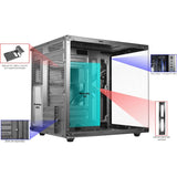 Kit Gabinete Gamer Aquário Premium Com 4 Fans Azuis HQ