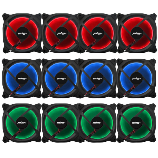 Kit 4 Cooler Fan Reinforced Leds Para Gabinete 120mm x 120mm