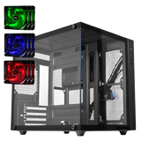 Kit Gabinete Gamer Aquário Premium Com 3 Fans Verdes HQ