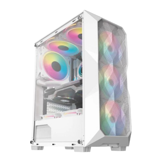 Gabinete Gamer GB1730 Branco Com 3 Cooler Fan Led Rgb - Hayom