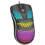 Mouse Óptico Gamer com fio USB iluminado RGB DPI ajustável MS-C32 para Notebook e Computador - Exbom