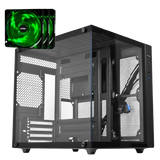 Kit Gabinete Gamer Aquário Premium Com 4 Fans Verdes HQ