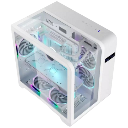 Gabinete Aquario Cyberpunk Branco CGW8KI com Display Digital - Kmex