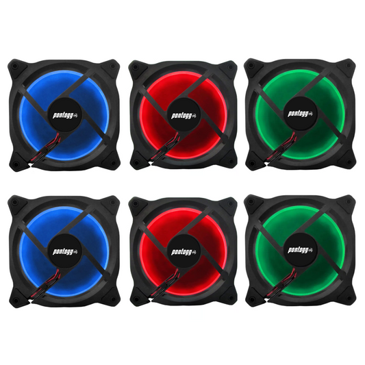 Kit 2 Cooler Fan Reinforced Leds Para Gabinete 120mm x 120mm