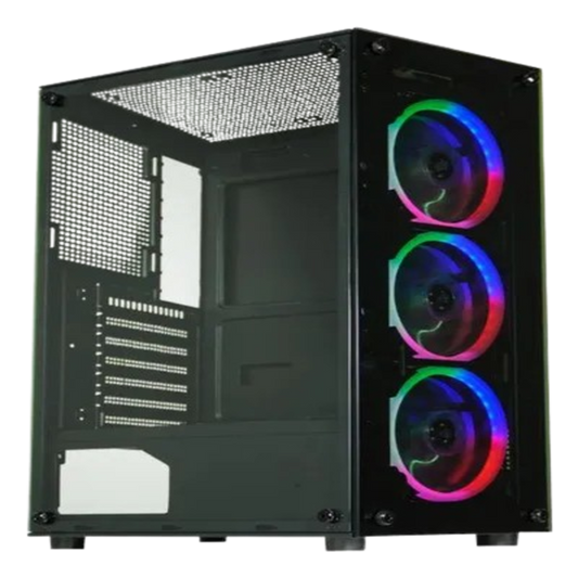 Gabinete Gamer 30C5 Painel Vidro c/3fan AAFAF1 colorido