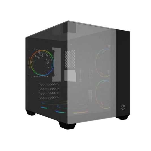 GABINETE GAMER BG-059B VEGAS PRETO BLUECASE VIDRO PANORAMICO ESPELHADO