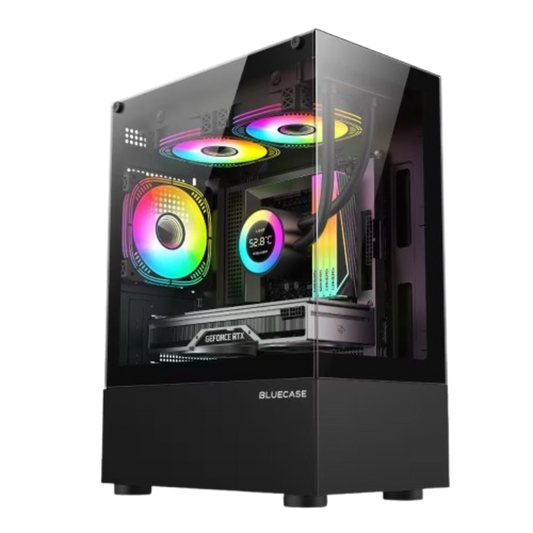 Gabinete Gamer BG-054 Hit Preto Com Fans Vermelho