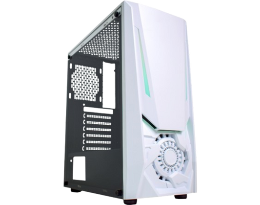 Gabinete Gamer Jaeger Branco ATX W1TJ com fita Led RGB - Kmex