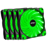 Kit 4 Cooler Fan High Quality Verde 16 Leds Para Gabinete 120mm x 120mm
