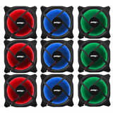 Kit 3 Cooler Fan Reinforced  Leds Para Gabinete 120mm x 120mm