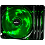 Kit 4 Cooler Fan Basic Verde 4 Leds Para Gabinete 120mm x 120mm