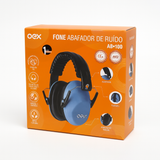 Fone Azul Abafador Ruído Infantil Protetor Auricular Ajustável e Confortável TEA com Selos CE e ANSI