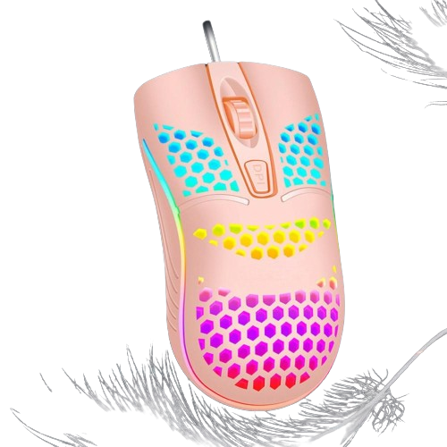 Mouse Óptico Gamer com fio USB iluminado RGB DPI ajustável MS-C32 para Notebook e Computador - Exbom