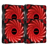 Kit 4 Cooler Fan High Quality Vermelho 16 Leds Para Gabinete 120mm x 120mm