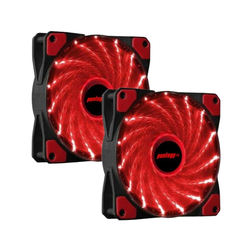 Kit 2 Cooler Fan High Quality Vermelho 16 Leds Para Gabinete 120mm x 120mm
