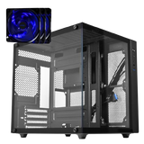 Kit Gabinete Gamer Aquário Premium Com 3 Fans Azuis HQ
