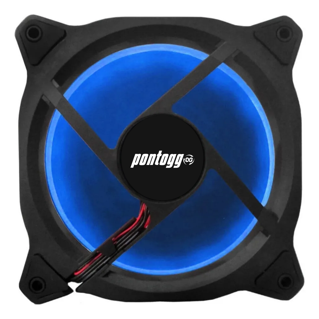 Cooler Fan Reinforced Azul 5 Leds Para Gabinete 120mm x 120mm