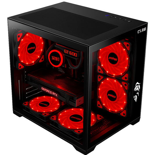 Gabinete Gamer Night Grodd Com Fans Vermelho