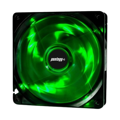 Kit 4 Cooler Fan Basic Verde 4 Leds Para Gabinete 120mm x 120mm