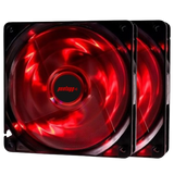 Kit 2 Cooler Fan Basic Vermelho 4 Leds Para Gabinete 120mm x 120mm
