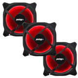 Kit 3 Cooler Fan Reinforced  Leds Para Gabinete 120mm x 120mm