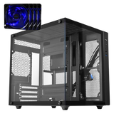 Gabinete Gamer Aquário Caixote Premium com 4 Fans High Quality