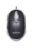 Mini Mouse Office Preto USB com Led para Computador PC e Notebook - Exbom