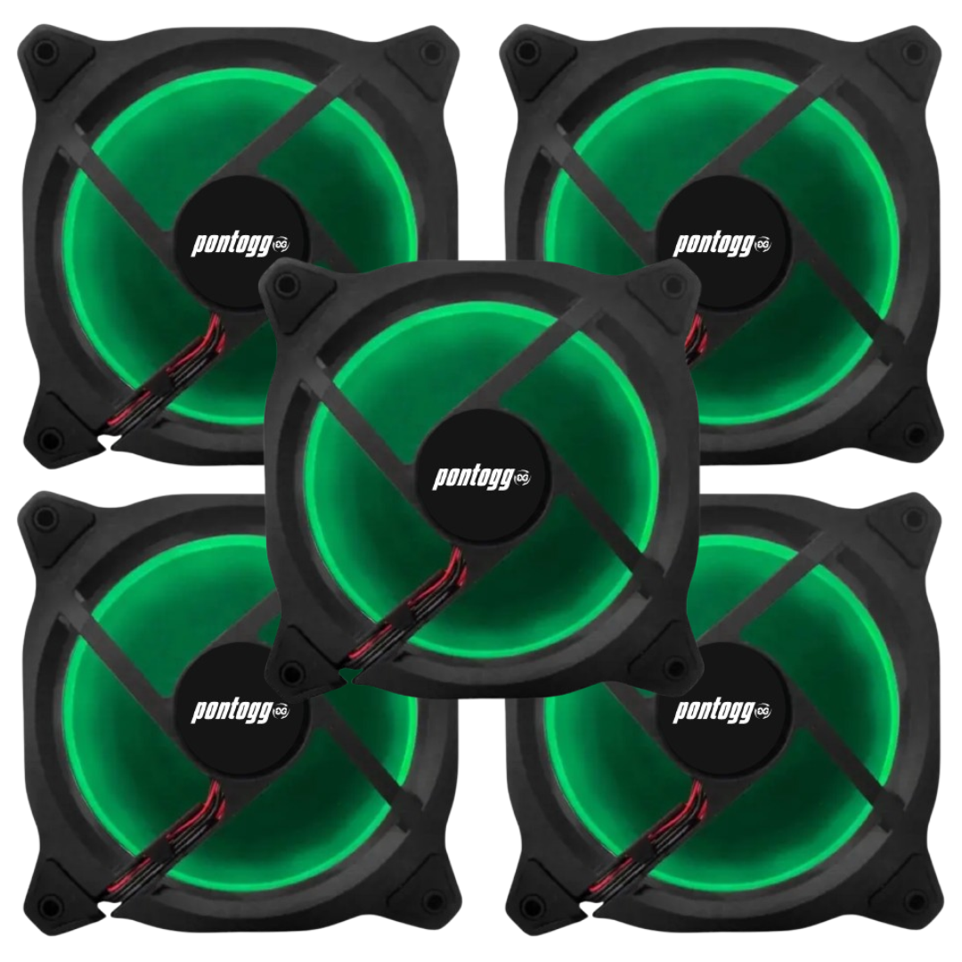 Kit 5 Cooler Fan Reinforced Leds Para Gabinete 120mm x 120mm