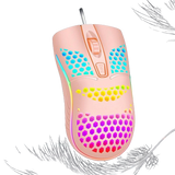 Mouse Óptico Gamer com fio USB iluminado RGB DPI ajustável MS-C32 para Notebook e Computador - Exbom