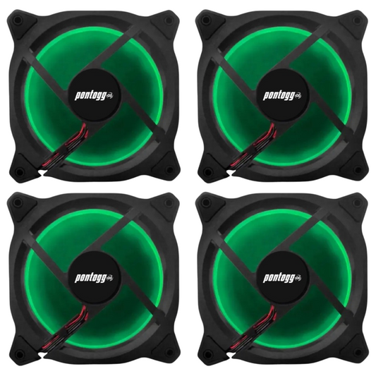 Kit 4 Cooler Fan Reinforced Leds Para Gabinete 120mm x 120mm