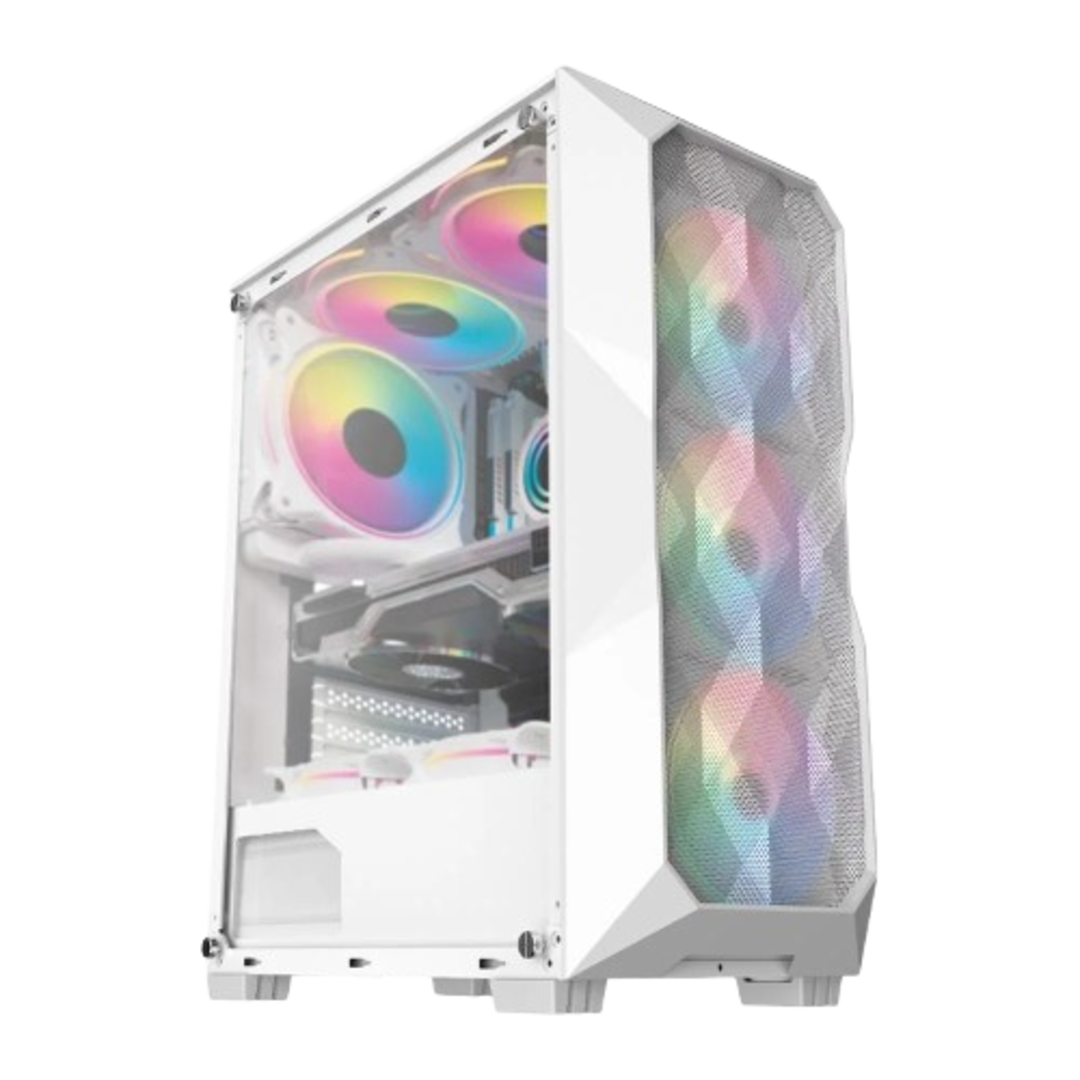 Gabinete Gamer GB1730 Branco Com 3 Cooler Fan Led Rgb - Hayom