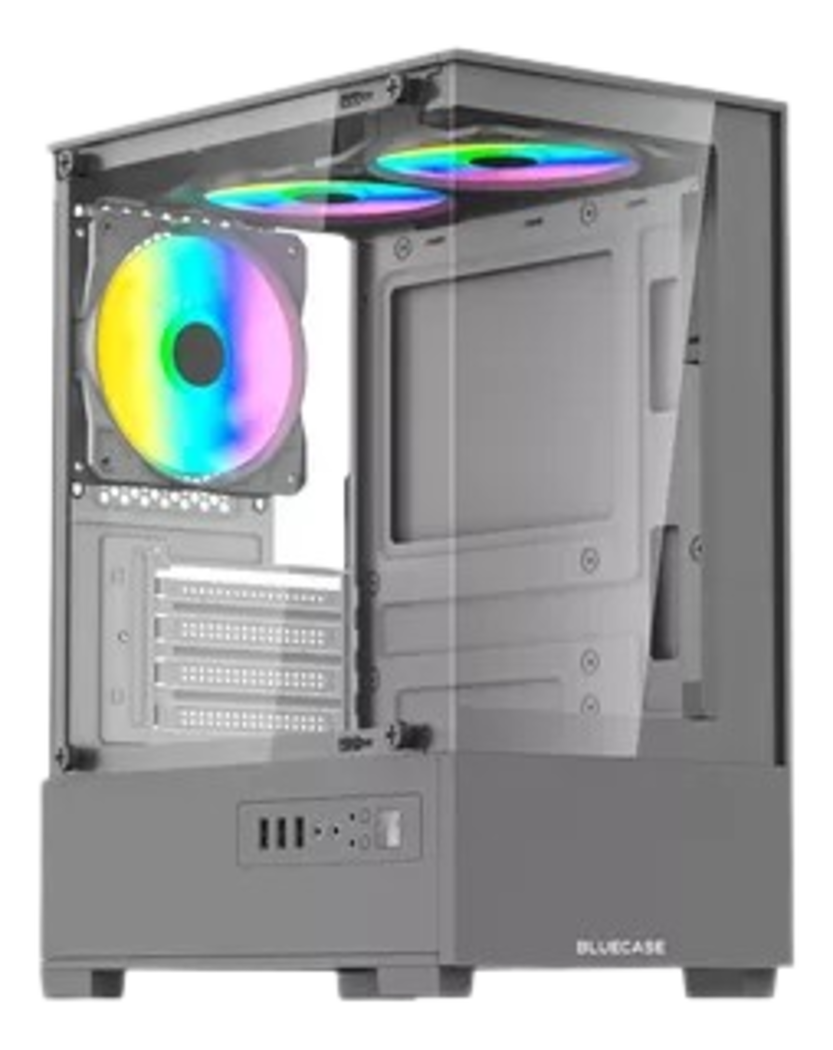 Gabinete Gamer BG-054 Hit Preto ou Cinza com 3 Fans RGB - Bluecase
