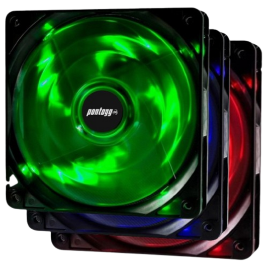 Cooler Fan Basic Verde 4 Leds Para Gabinete 120mm x 120mm