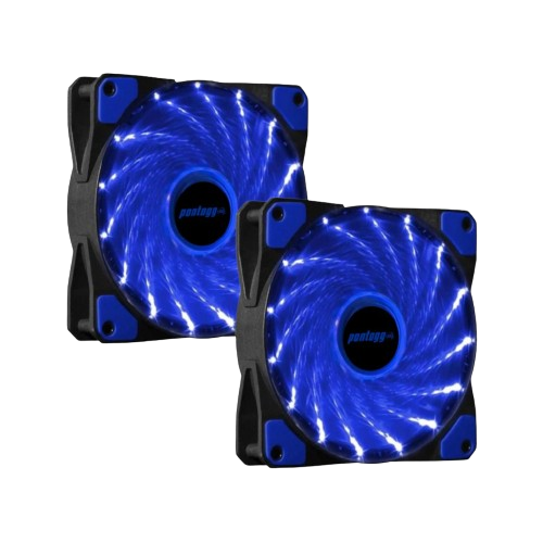 Kit 2 Cooler Fan High Quality Azul 16 Leds Para Gabinete 120mm x 120mm