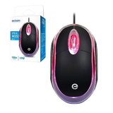 Kit 10 Mini Mouse Office Preto USB com Led para Computador PC e Notebook - Exbom
