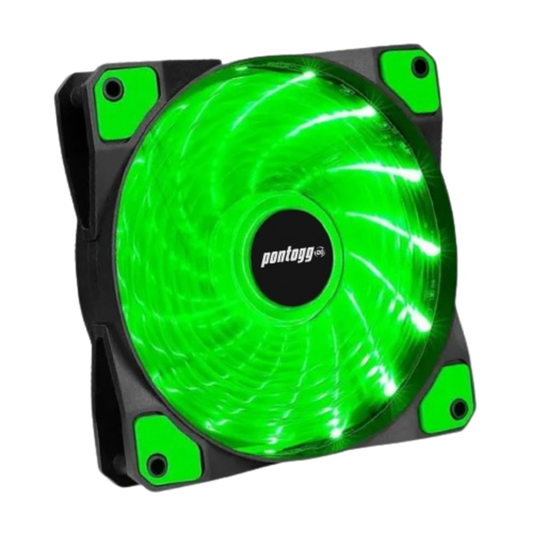 Kit 4 Cooler Fan High Quality Verde 16 Leds Para Gabinete 120mm x 120mm