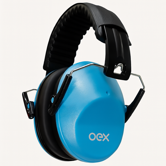 Fone Azul Abafador Ruído Infantil Protetor Auricular Ajustável e Confortável TEA com Selos CE e ANSI