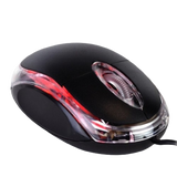 Kit 10 Mini Mouse Office Preto USB com Led para Computador PC e Notebook - Exbom