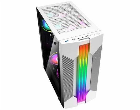 Gabinete Gamer Rush A Branco Com Led RGB