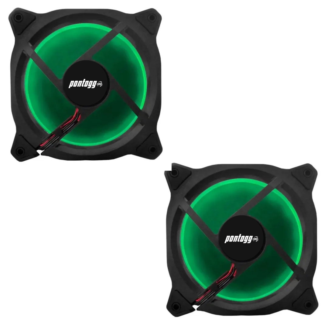 Kit 2 Cooler Fan Reinforced Leds Para Gabinete 120mm x 120mm