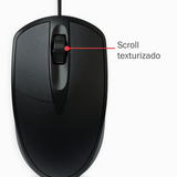 Mouse Óptico USB Preto com 1000DPI Conexão Plug e Play e Design Ergonômico Office