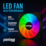 Cooler Fan HQ RGB 16 Leds para Gabinete PC 120mm - Pontogg