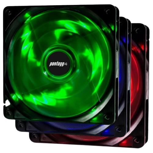 Kit 4 Cooler Fan Basic 4 Leds (Escolha o seu) 12cm Ventoinha