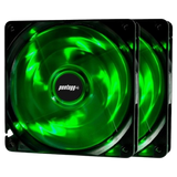 Kit 2 Cooler Fan Basic Verde 4 Leds Para Gabinete 120mm x 120mm