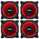 Kit 4 Cooler Fan Reinforced Leds Para Gabinete 120mm x 120mm