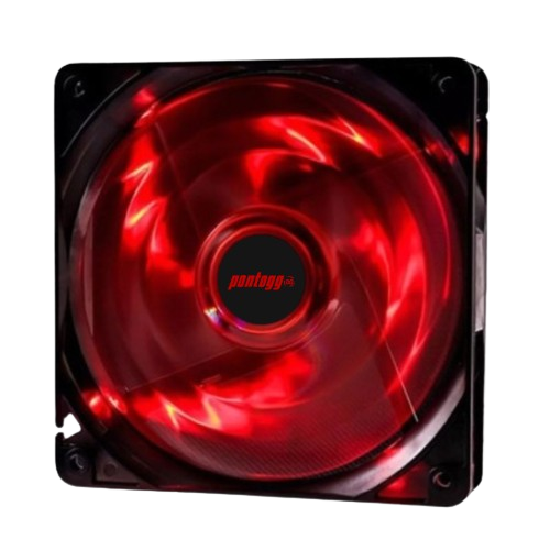 Kit 3 Cooler Fan Basic Vermelho 4 Leds Para Gabinete 120mm x 120mm
