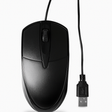 Mouse Óptico USB Preto com 1000DPI Conexão Plug e Play e Design Ergonômico Office