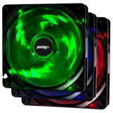 Kit 3 Cooler Fan Basic Verde 4 Leds Para Gabinete 120mm x 120mm